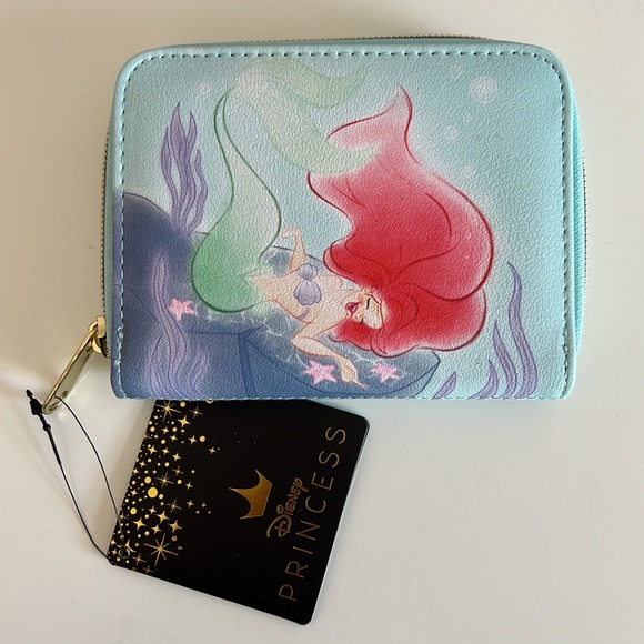 NWT Loungefly Disney The Little Mermaid Giggles Mini Backpack and wallet set - Picture 5 of 10